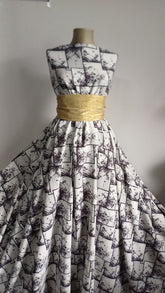 Stofa Barbi Alb Patrate Imprimate Gri/Alb STO1149